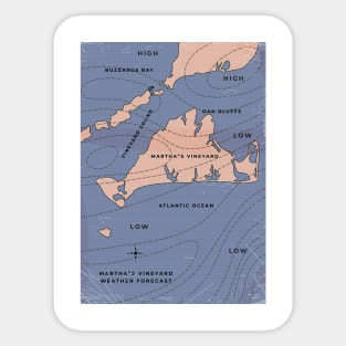 Martha's Vineyard weather map Sticker